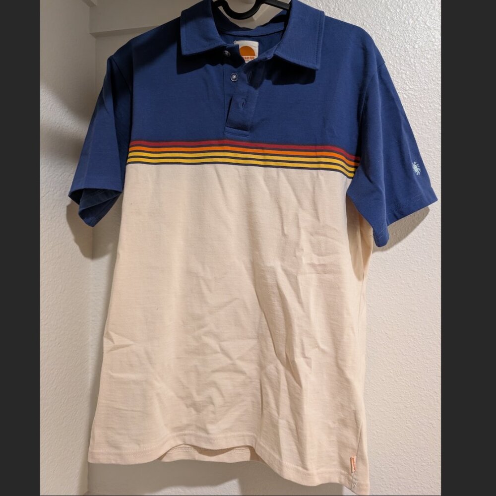 Ambsn striped polo shirt